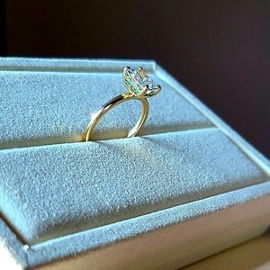 Solid 14k gold 1.51ct lab radiant diamond ring
